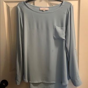 Sheer long sleeve blouse